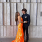 Orange Backless Prom Dress, Orange Mermaid Prom Gown Y2247