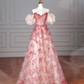 Pretty Tulle Beaded Red A Line Off The Shoulder Prom Dress Evening Dress,Formal Birthday Ball Gown Y8621