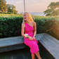 Classy One Shoulder Hot Pink Prom Dress,Chic Evening Dress Y6134