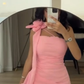 Sweet Pink Chiffon Ruffles Evening Dress Formal Prom Dress Y7899
