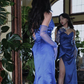 Elegant Blue Satin Long Evening Dress,Pageant Dress Y2621