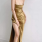 Simple Spaghetti Straps Sheath Prom Dress With Split,Birthday Party Dress  Y6338