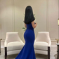 Elegant Blue Mermaid Evening Dress,Blue Formal Dress Y6397
