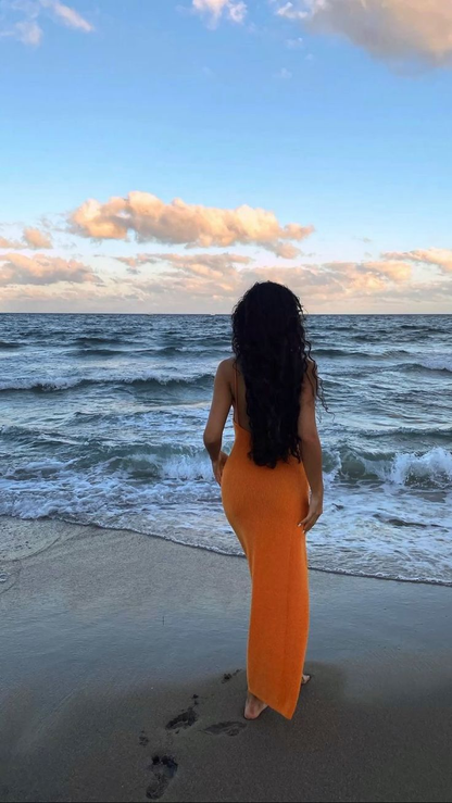 Sexy Orange Evening Dress,Orange Beach Dress Y5288