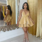 Sexy Black Sparkling Short Cocktail Dresses Back Open Tiered Sequin Graduation Gown Parties Night,Black Homecoming Dress Y1504