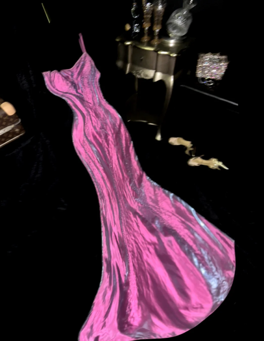 Gorgeous One Shoulder Purple Satin Beaded Mermaid Long Evening Dress Prom Gown Formal Wedding Guest Dress SP1429