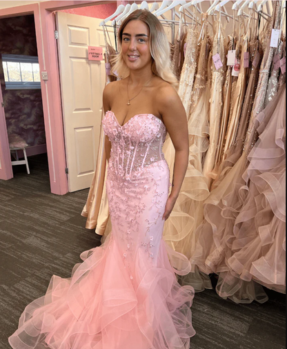 Elegant Black Sweetheart Mermaid Prom Dress,Mermaid Black Lace Formal Dress Y6160