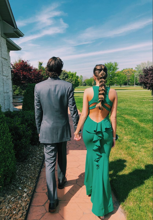 Elegant Green Sleeveless Mermaid Prom Dress,Green Formal Dress Y5197