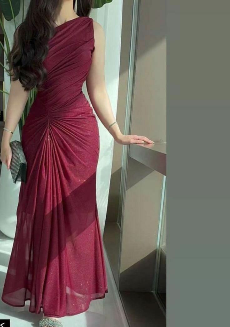 Elegant One Shoulder Burgundy Tulle Sequin Long Party Dress Long Wedding Guest Dress SP1078