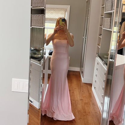 Classy Pink Mermaid Prom Dress,Pink Evening Dress Y5719