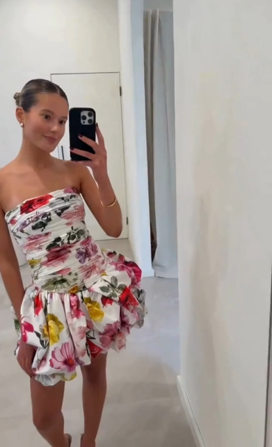 Beautiful Strapless Satin Print Floral A Line Short Graduation Homecoming Dress 20th Birthday Outfits SP52