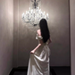 Glamorous Off The Shoulder White Satin Long Evening Dress Birthday Dress SP2024
