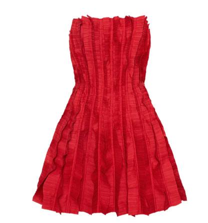 Strapless Red Ruffles A Line Homecoming Dress Mini Prom Dress Y8004