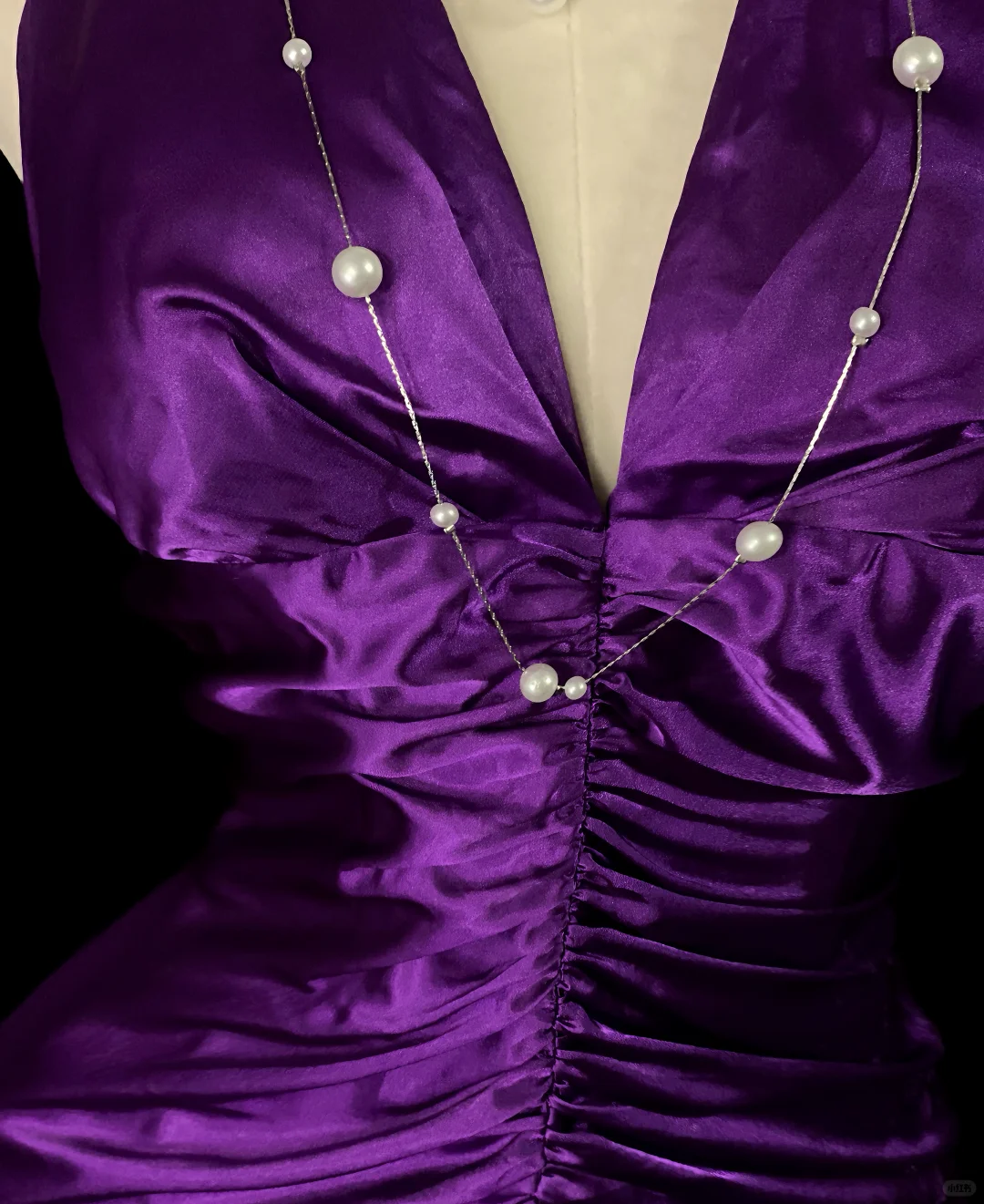 Pretty Halter V Neck Satin Pleated Long Evening Gown,Purple Mermaid Long Party Dress Prom Dresses SP4045