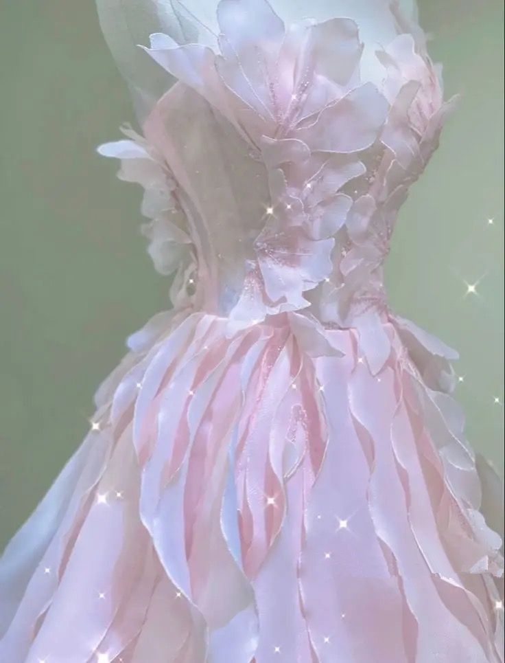 Dreamy Pink Ruffles Princess Dress,Pink Ball Gown Y1971