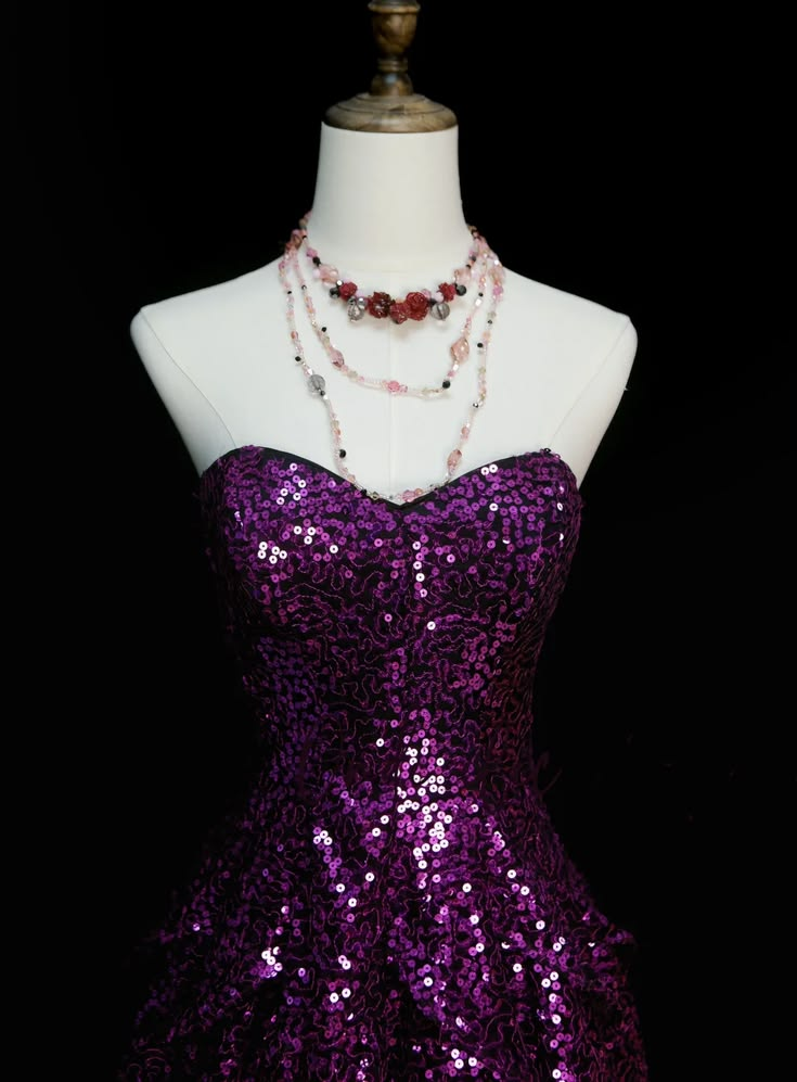 Sparkly Purple Sweetheart Neck Sequin Short 16th Birthday Dress Middle School Homecoming Dresses SP3887