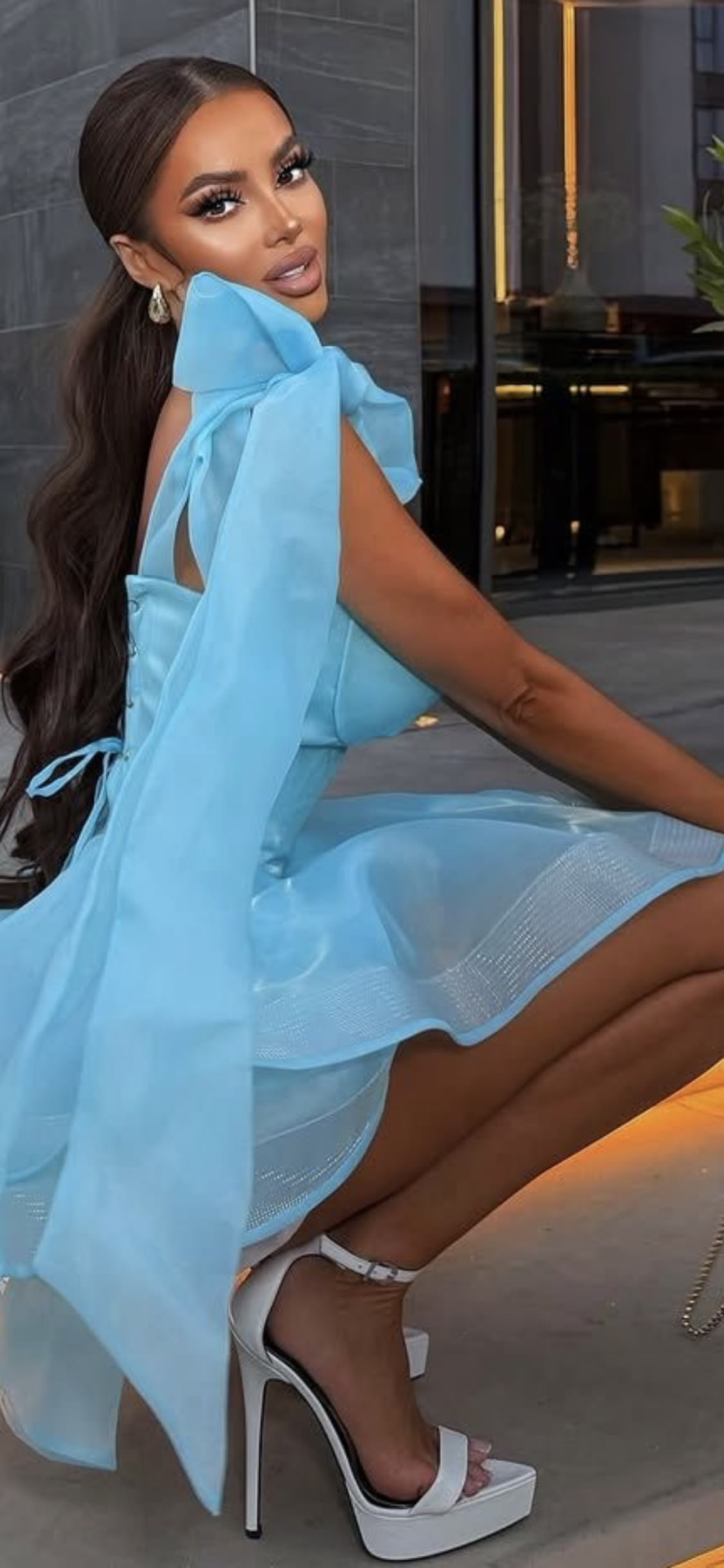 Elegant Spaghetti Straps Blue Tulle A Line Mini Homecoming Dress Short Prom Dress SP3066
