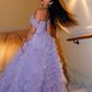 Sweet Lavender Off The Shoulder Tulle Pleated Ball Gown Formal Quinceanera Dress SP579