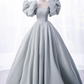 Charming Grey Satin Ball Gown,A-line Princess Dress,18th Birthday Party Dress Y4975
