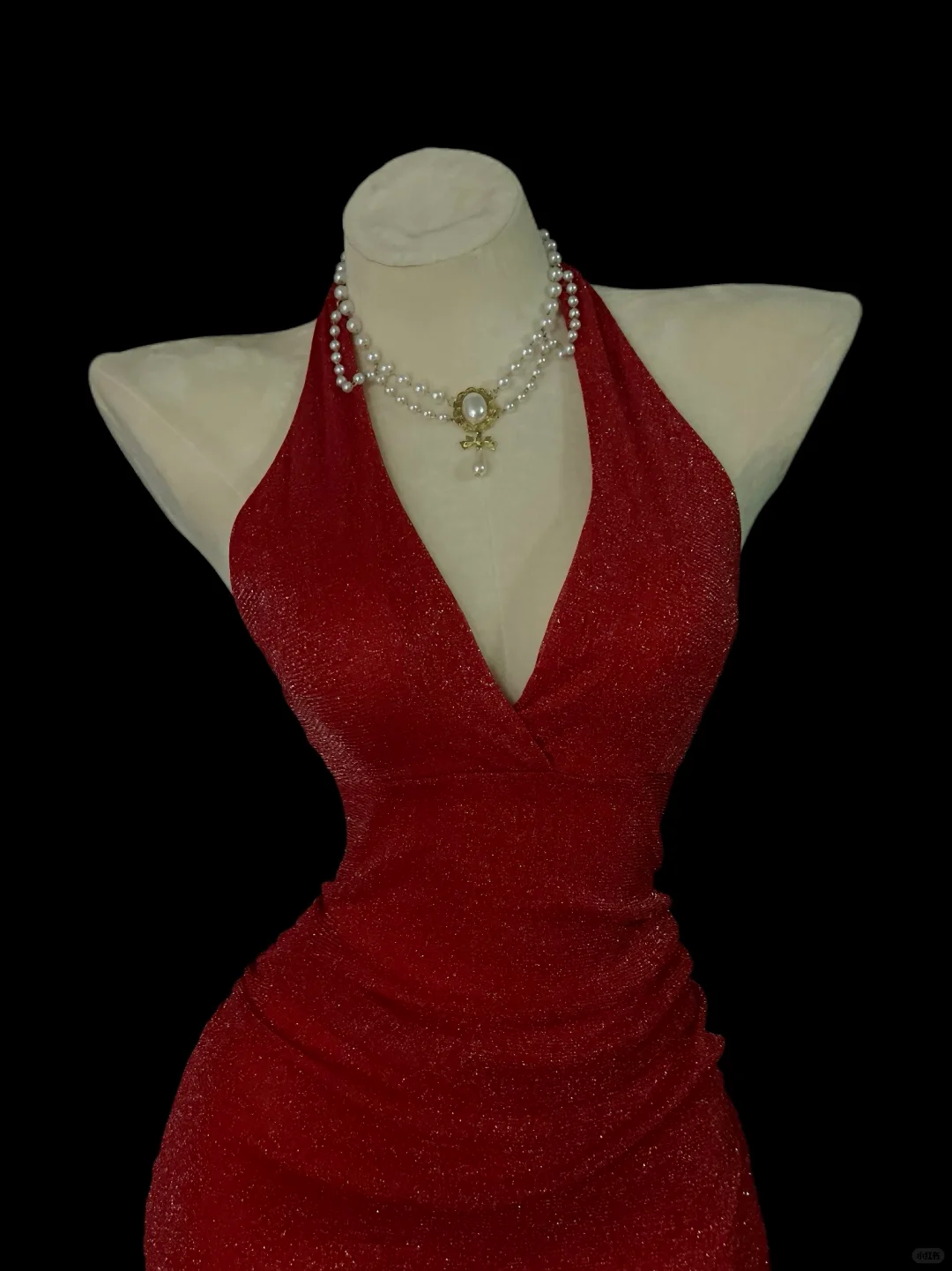 Shiny Halter Satin Sequin Ruffle Mermaid Long Party Dress Red Long Birthday Prom Dress Gown SP4050