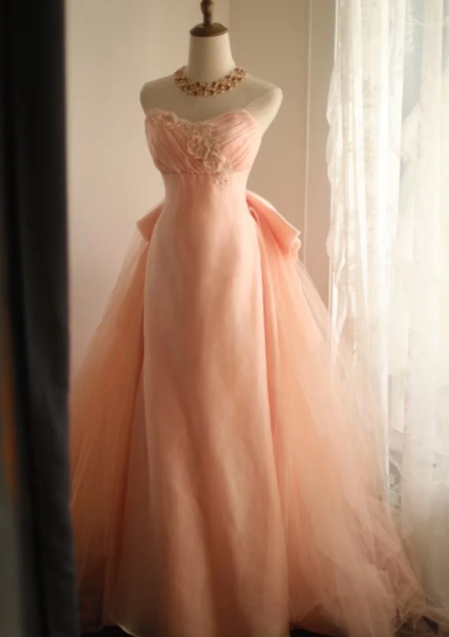 Classy Strapless Orange Pink Satin Tulle Mermaid Long Birthday Prom Dress Party Dress SP1265
