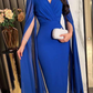 Modest Royal Blue Sheath Short Evening Dress,Royal Blue Party Gown Y6734