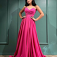 Fuchsia Sweetheart Long Evening Dress With Split Y6166