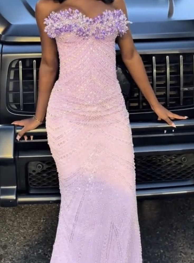 Gorgeous Pink Sweetheart Neck Satin Beaded Mermaid Long Party Dress Birthday Dress SP2590