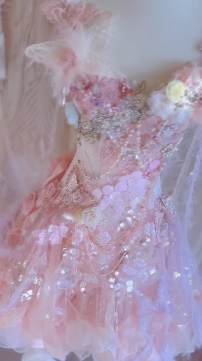 Pretty Lace Sequin Appliques Chiffon Pink Short 20th Birthday Outfits Homecoming Dress Y9887