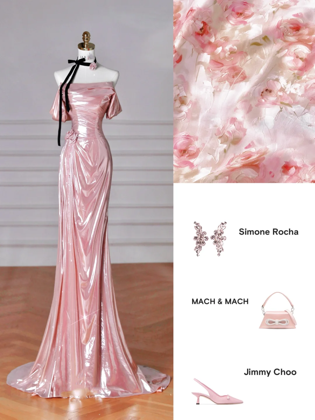 Gorgeous Pink Off The Shoulder Satin Mermaid Long Prom Dress Evening Dress Y8630