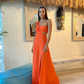 Sexy Orange One Shoulder Prom Dress,Orange Formal Dress,Beach Dress Y6246