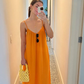 Simple Orange Spaghetti Straps Prom Dress,Orange Maxi Dress Y7106
