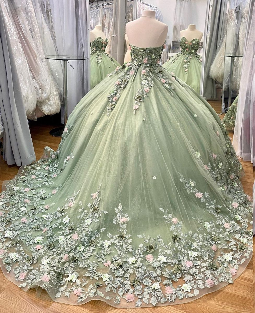 3D Floral Off Shoulder Ball Gown,Sweet 16 Dress,Quinceanera Dress Y2264