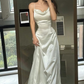 Glamorous Mermaid Long Prom Dress,White Sleeveless Evening Dress Y1983