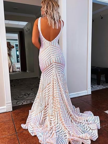 Elegant V Neck Sexy Sleeveless Mermaid Prom Dress,Orange Evening Dress  Y5188