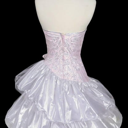 Vintage Light Pink V Neck Strapless Short Birthday Party Dress A Line Homecoming Dress Y9089