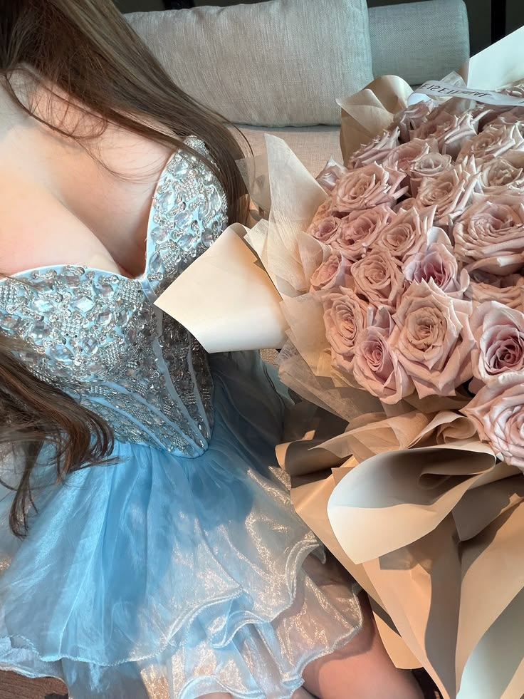 Gorgeous Blue Tulle Rhinestones A Line short Homecoming Dress,Mini 17th Birthday Outfits SP3201
