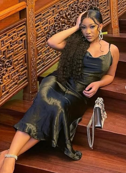 Suspender satin sexy retro evening dress for women backless strappy party tight dress Y4133