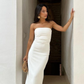 Elegant White Strapless Prom Dress,Simple Evening Dress Y7266