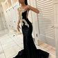 Black Mermaid Lace Afrcian Prom Dress Evening Dress Y5989