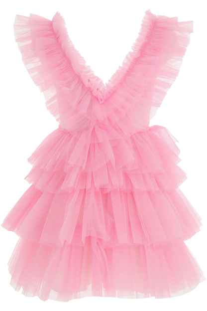 Lovely Pink A-line Tulle Homecoming Dress,Pink Graduation Dress ,Y2451