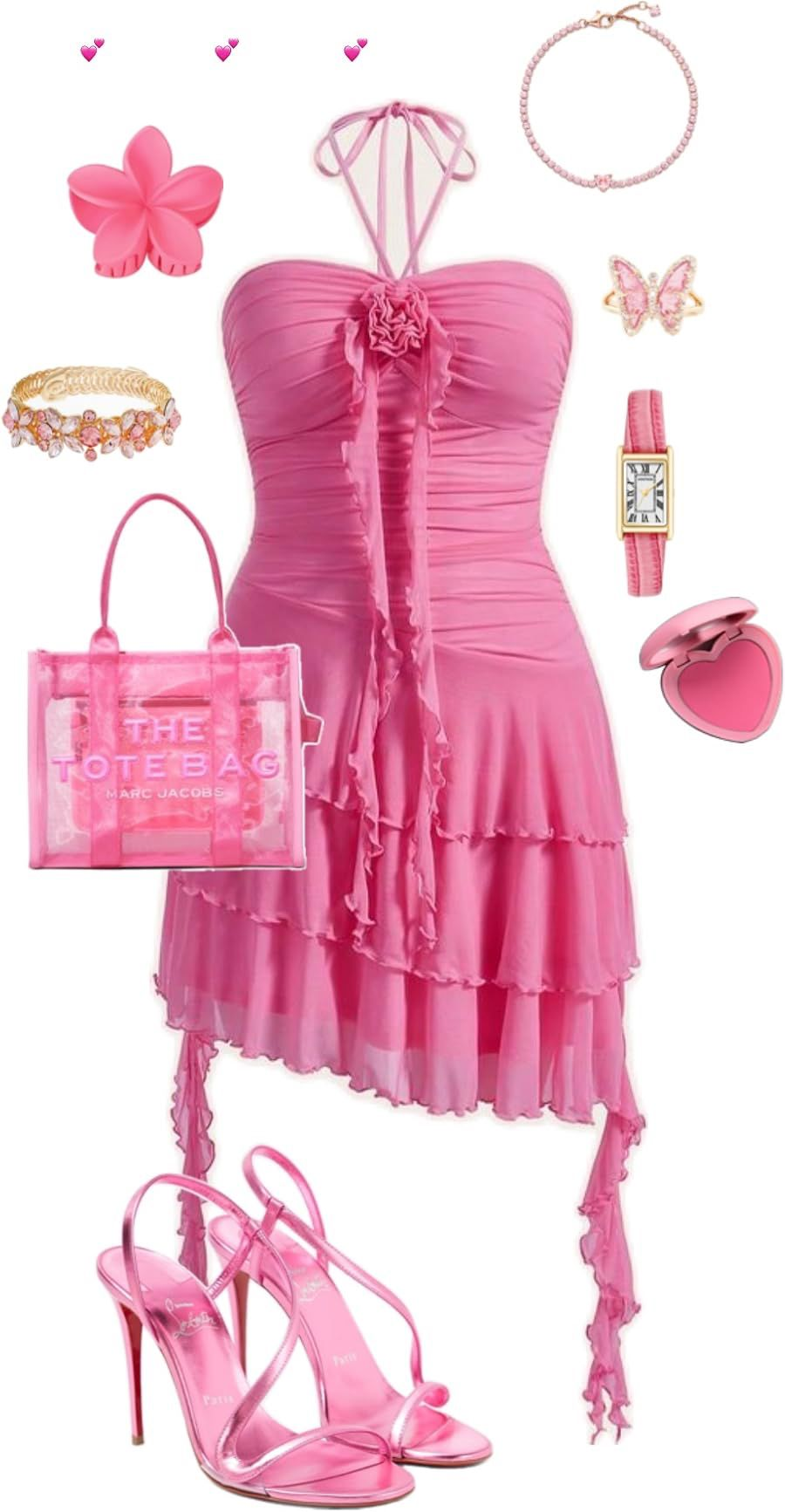 Pretty Halter Pink Chiffon Layered Short Graduation Homecoming Dress Formal 19th Birthday Outfits SP18