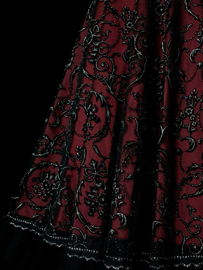 Vintage Burgundy Strapless Satin Lace A Line Short Homecoming Dress Cocktail Dress SP4069