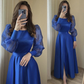 Modest A-line Lantern Sleeves Prom Dress,Fashion Party Gown Y5559