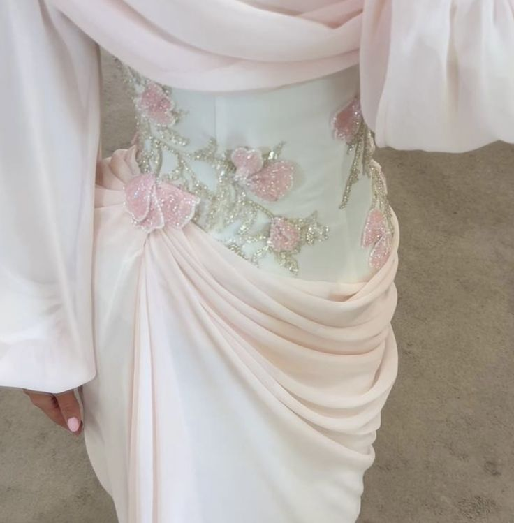 Pretty Pink Chiffon Pleated Mermaid Long Wedding Guest Dress Birthday Evening Gown SP1138