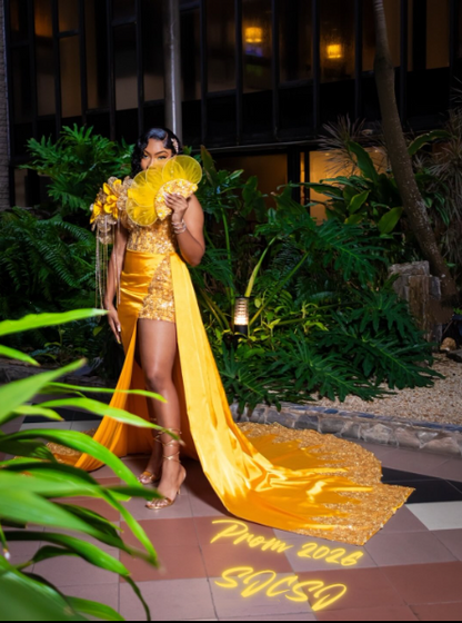 Gorgeous Yellow One Shoulder Satin Sequin 3D Floral Long Party Dress Evening Dress SP3176