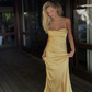 Simple Yellow Sheath Evening Dress,Yellow Party Gown  Y7241