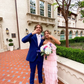 A-line pink long prom dress,unique prom dress Y6394