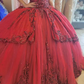 Red New Quinceanera Dresses Sequin Beading Appliques Sweetheart Formal Party Princess Ball Gowns Vestidos Y4257