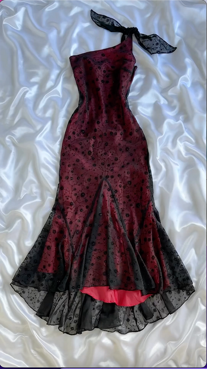 Elegant Burgundy One Shoulder Mermaid Evening Dress Formal Prom Dress Y8296